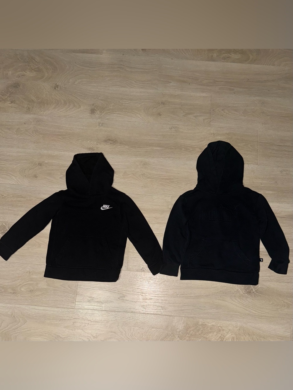 Lot of Nike Black Hoodie with a Black Puma hoodie